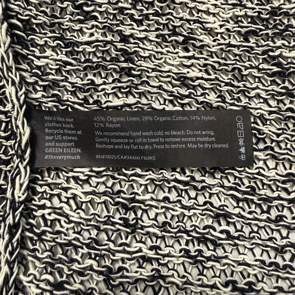 Eileen Fisher Organic Melange Linen Grain Twist Open Front Cardigan Size large - Picture 5 of 5